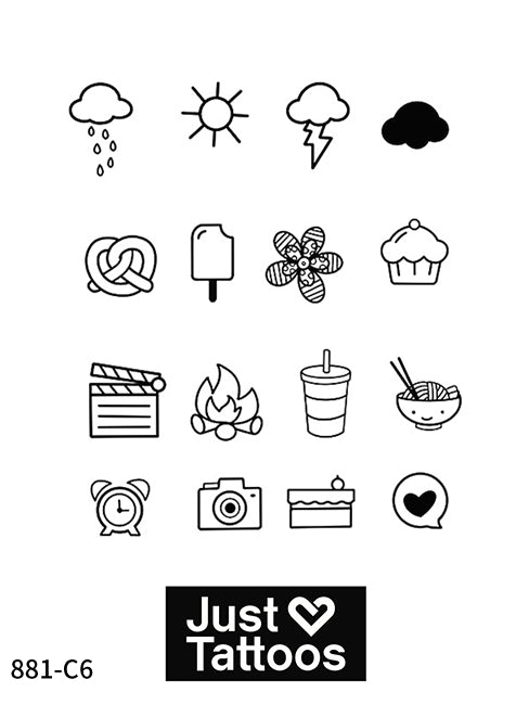 Minimalist Food & Weather Minimalist Cheery Symbol Finger Set | 2.36 × 2.36 in