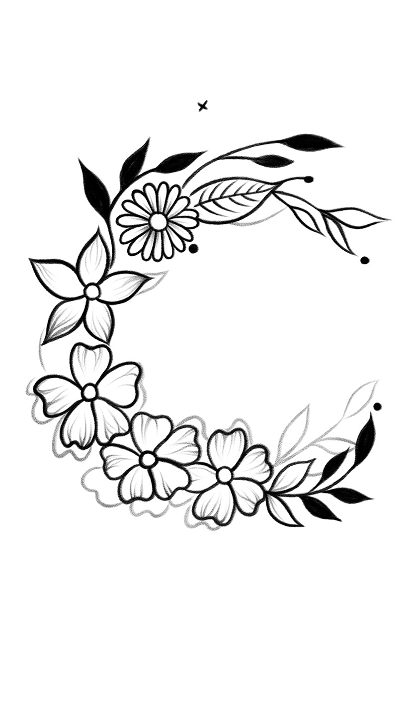Crescent Flowers 2.75x4.75