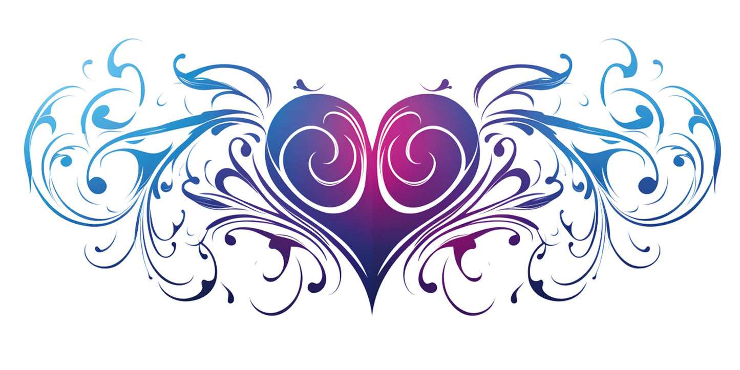 Colored Heart Tribal Design