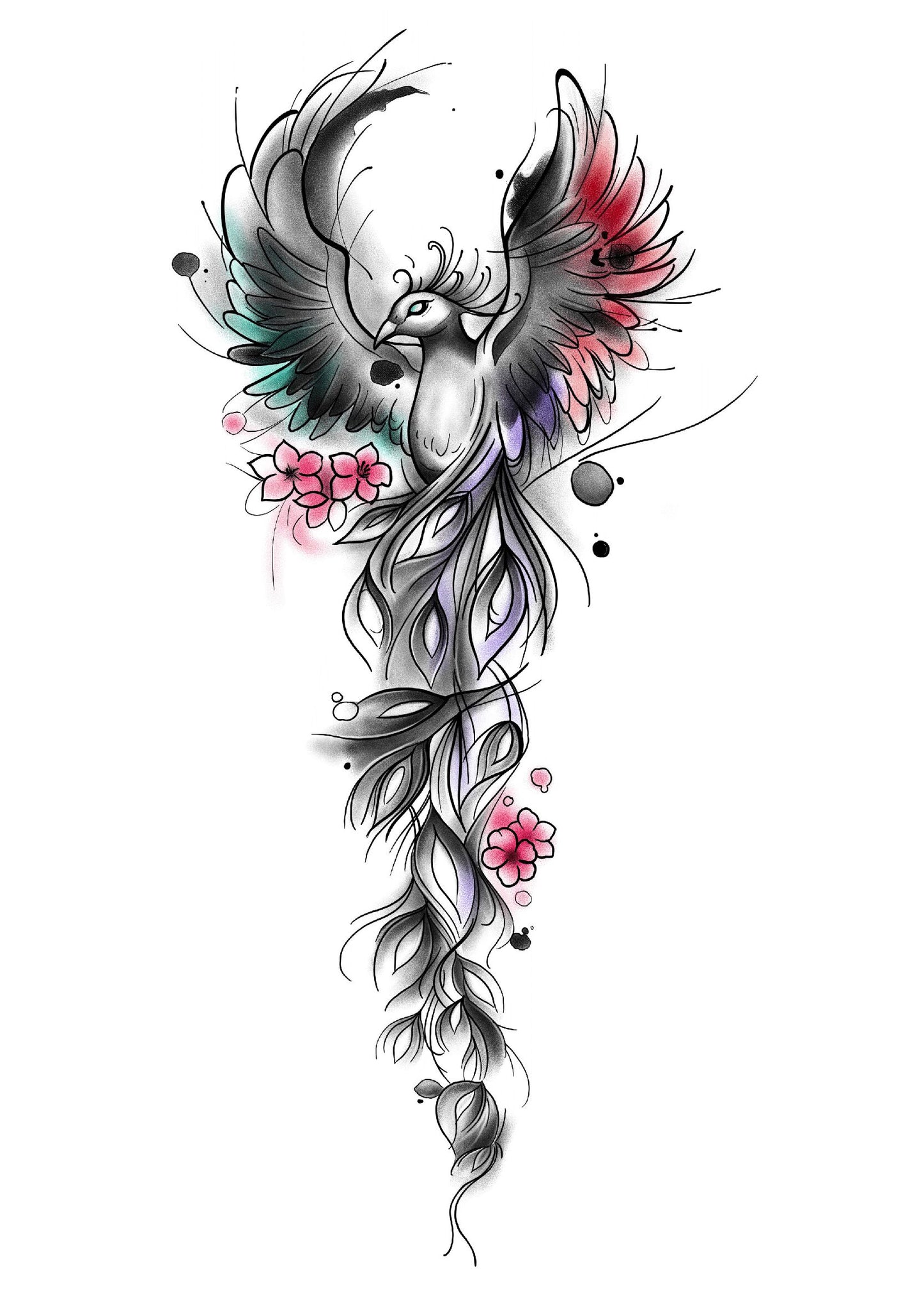 Colored Botanical Phoenix