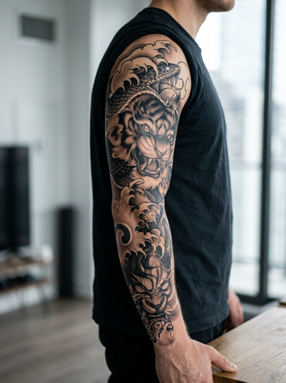 Traditional Tiger, Snake, & Oni