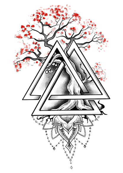 Colored The Roots of Cherry Blossom Tree