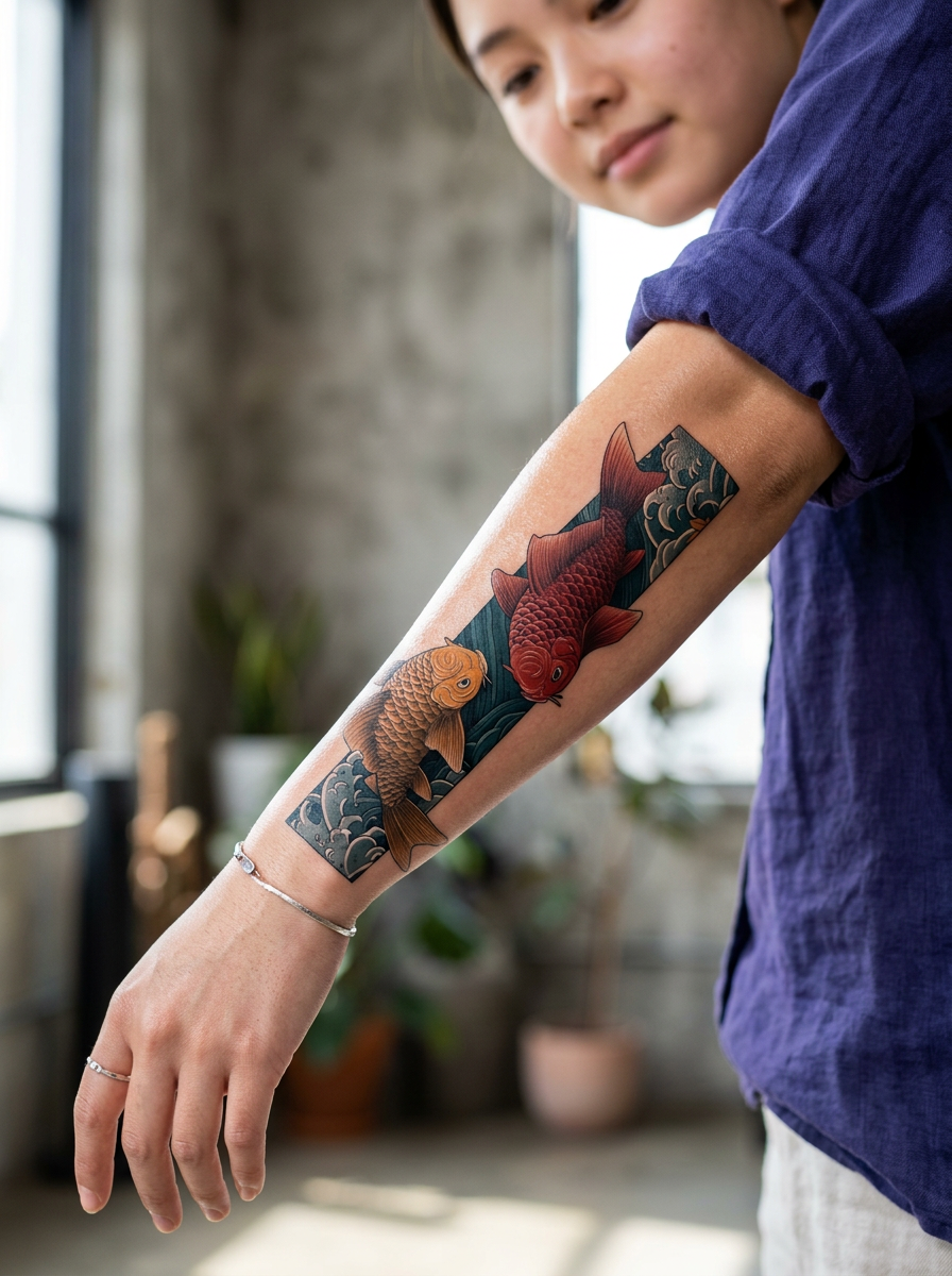 Colored Koi Fishes