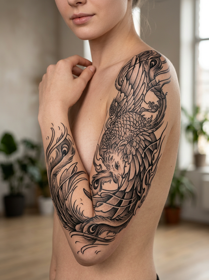 Japanese Dancing Phoenix Art