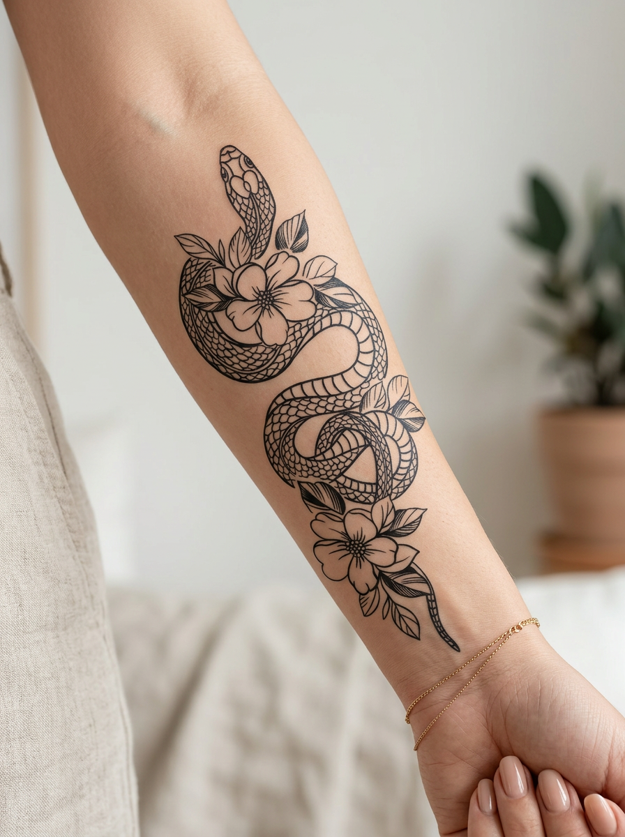 Floral Slithering Snake