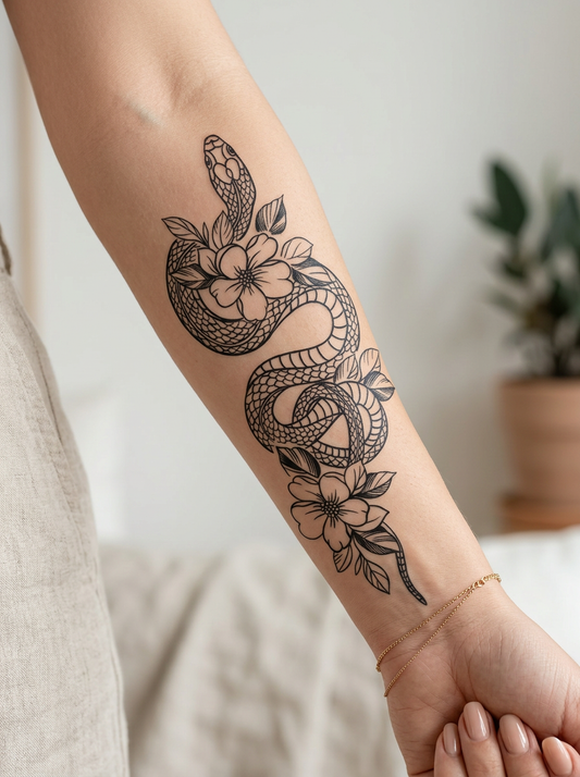 Floral Slithering Snake