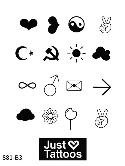 Minimal Love, Nature & Peace Minimalist Cheery Symbol Finger Set | 2.36 × 2.36 in