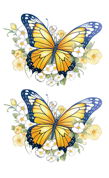 Colored Botanical Butterfly