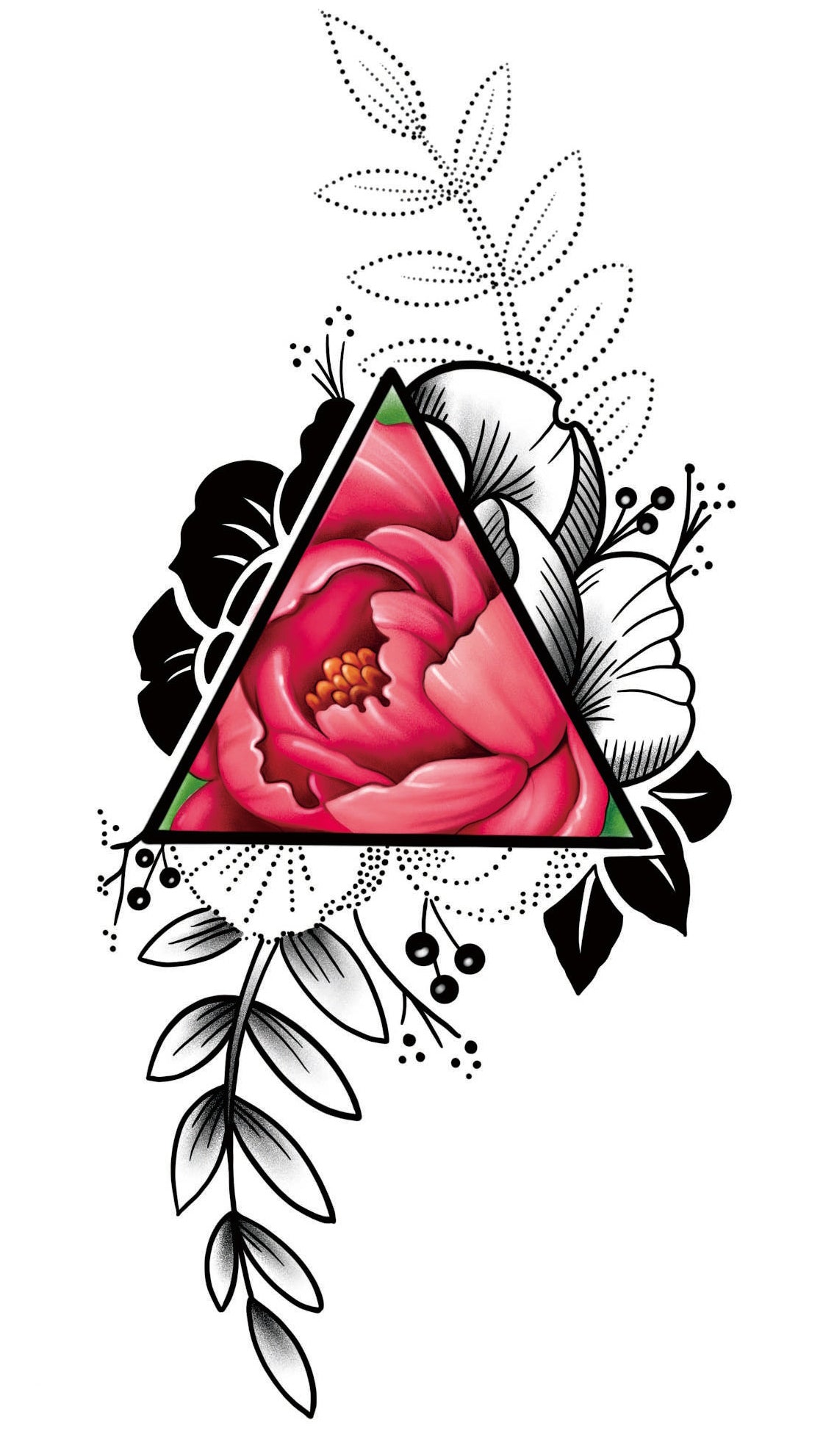Colored Triangle Flower