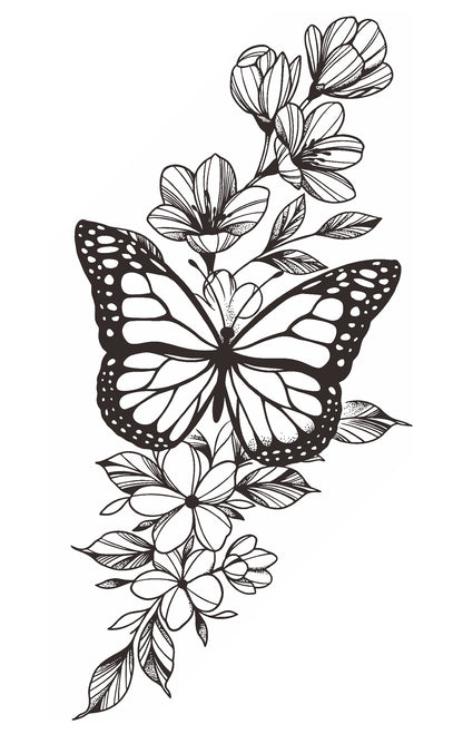 Floral Monarch Butterfly