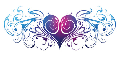 Colored Heart Tribal Design