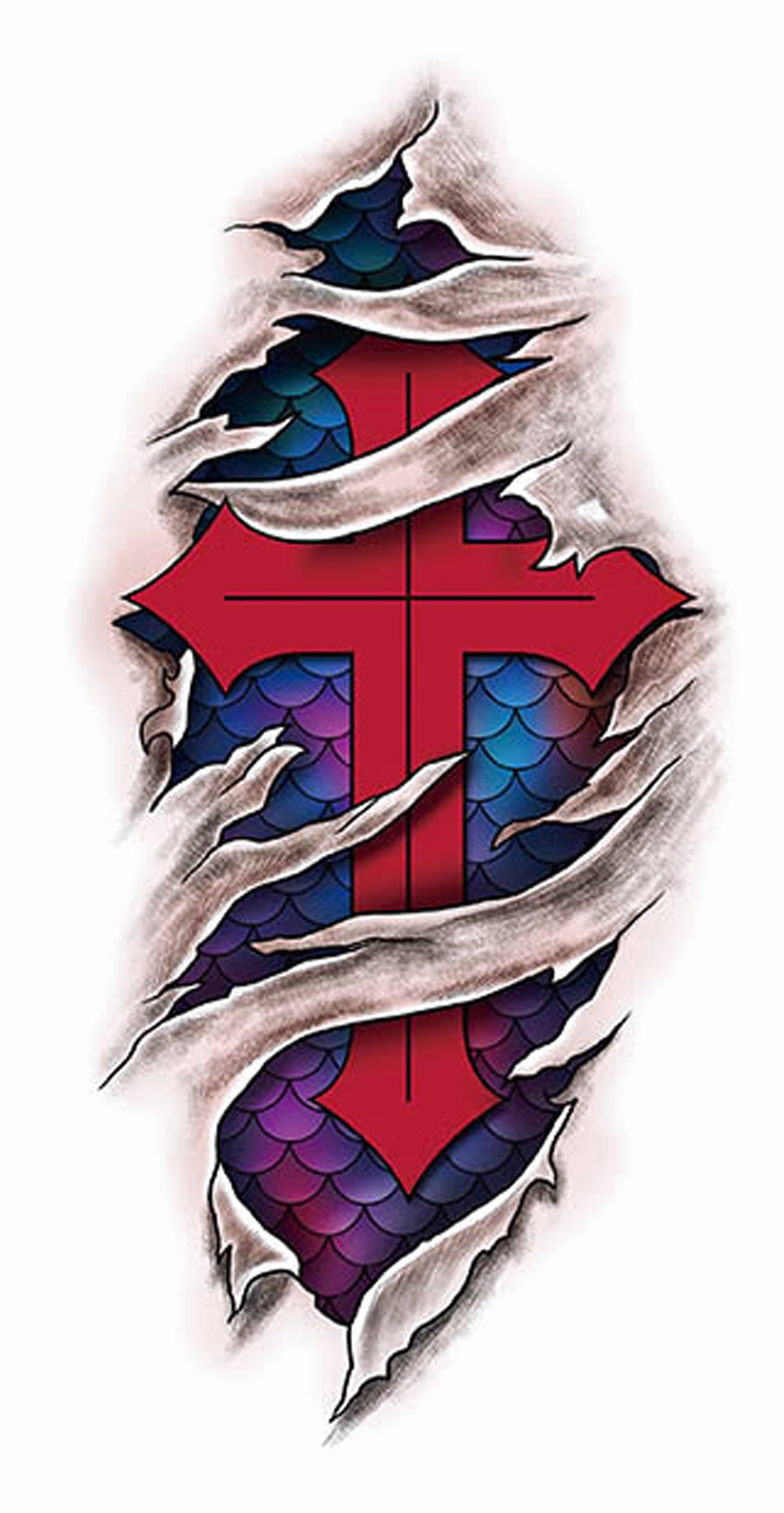 Ripped Cross Colored