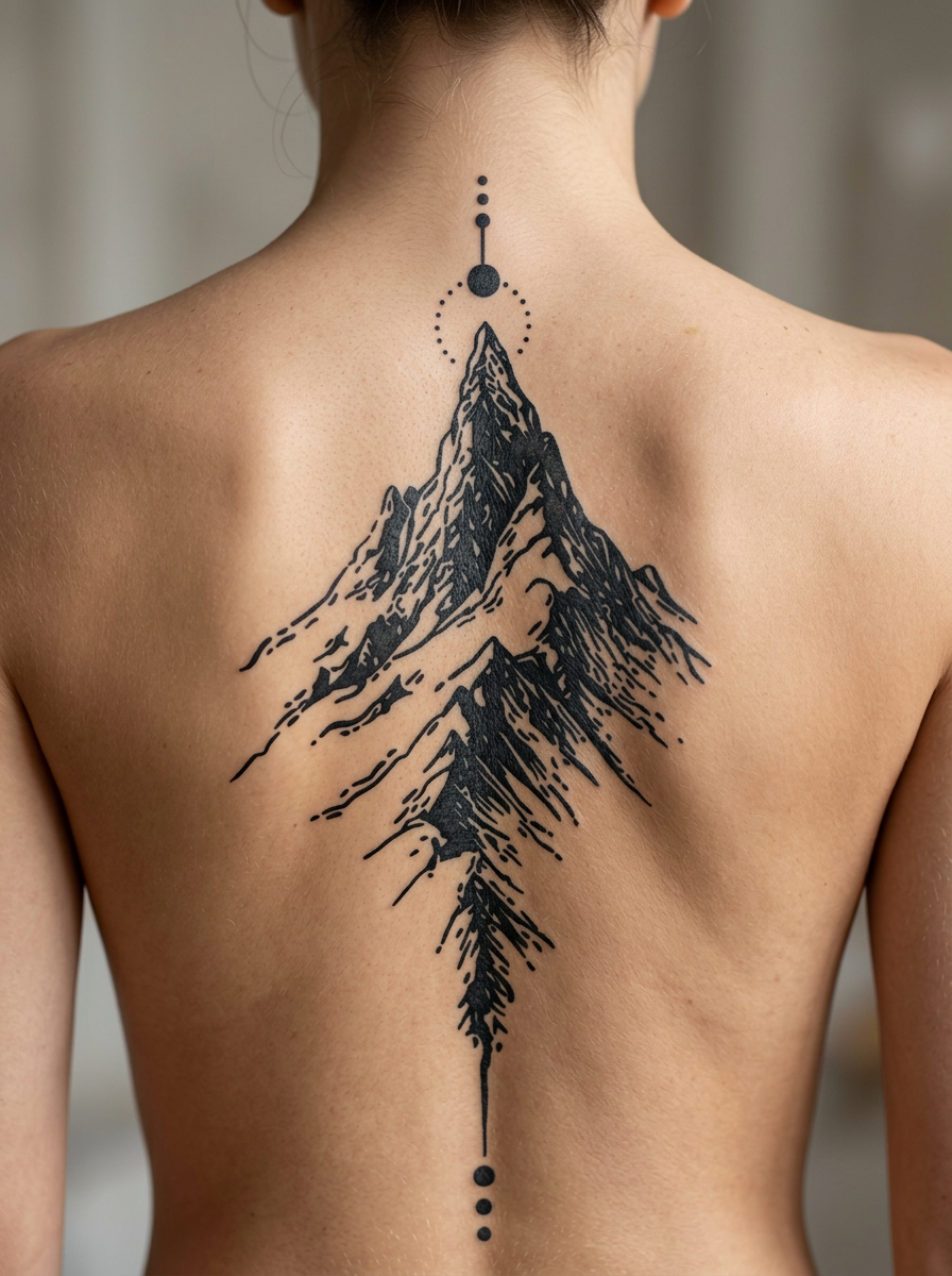 Vertical Linework Nature Symbol Art |  6.7 × 9.4 in