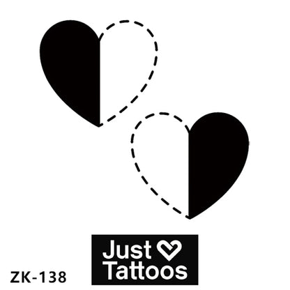 Half Black & White Hearts