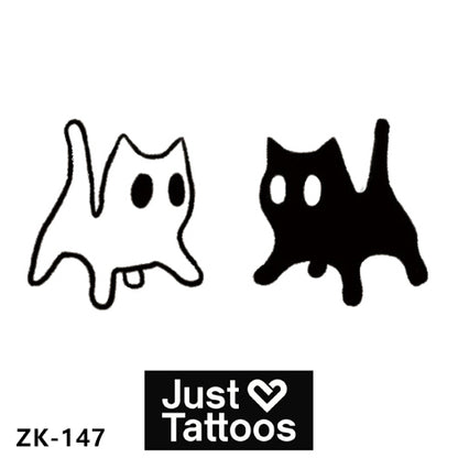 White & Black Spooky Cat Duo